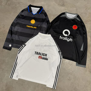 Camiseta de Fútbol Retro Deportiva con Estampado Sublimado Personalizado, Fabricantes de Camisetas de Fútbol de Manga Larga para Hombre - Product Image 1