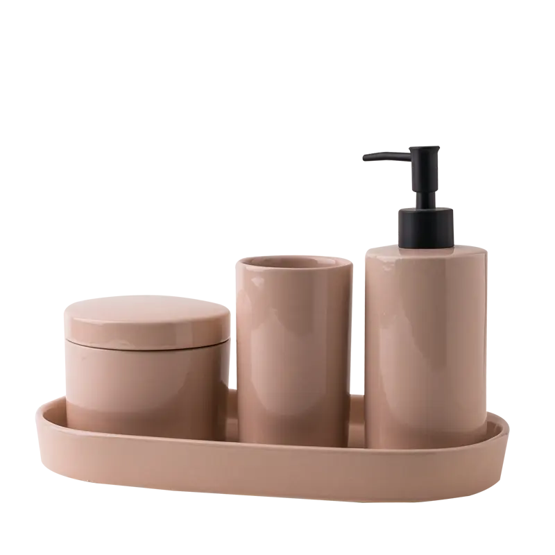 Wholesale Customized Modern Ceramic Hotel Bathroom Decoration 4pcs Bathroom Accessories Set