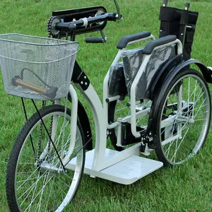 Wheelchair Bike CE Approved With Folding Wheelchair Handicapped Tricycle Bike