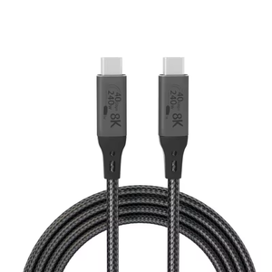 Câble USB4 en gros 1M 40 Gbps 240W Charge rapide Type C Câble de transfert de données <span class=keywords><strong>USB</strong></span> C vers C blindé tressé pour téléphone - Product Image 1