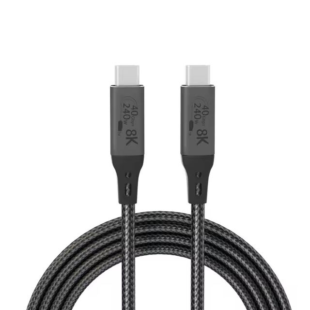 Wholesale 1M USB4 Cable 40Gbps 240W Fast Charging Type C Braid Shielded USB C to C Data Transfer Cable for Phone