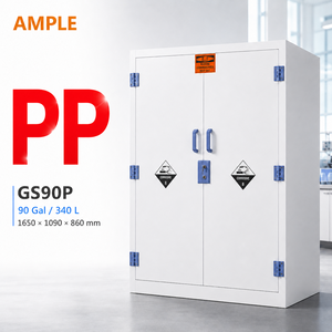 <span class=keywords><strong>ตู้</strong></span>เก็บสารเคมีกัดกร่อน PP ขนาด 340 ลิตร 90 แกลลอน ทำจากโพลีโพรพิลีน แบบสองประตู สำหรับห้องปฏิบัติการ อุตสาหกรรม รับผลิตตามแบบ OEM สำหรับธุรกิจ B2B - Product Image 1