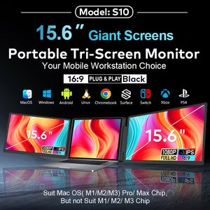 จอเกมมิ่งพกพาใหม่ปี 2026 ขนาด 15.6 นิ้ว หน้าจอ IPS LCD แบบพกพา จอเสริมสามจอ พร้อมหน้าจอขยายสำหรับแล็ปท็อป ช่องต่อ Type C - Product Image 2