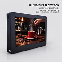 Layar LCD Digital Signage Iklan Poster 43/50/55/65/75 Inci untuk Luar Ruangan, Kecerahan Tinggi, Tahan Air IP65, Pemasangan di Dinding