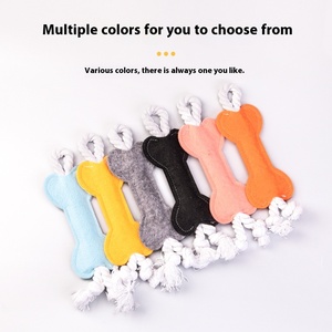 Giocattolo per Cani Ecologico Indistruttibile Stile Cartone Animato con Aroma di Pollo, in Feltro e Corda di Cotone per Addestramento Interattivo - Product Image 2