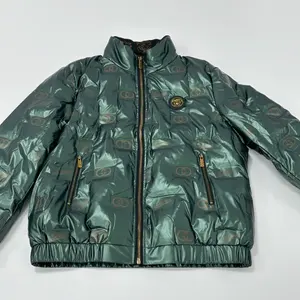 Mens puffer jacket eco-friendly glossy solid thickened waterproof windproof down jacket custom logo winter outdoor jacket