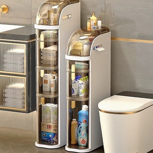 Armoire de rangement <span class=keywords><strong>à</strong></span> <span class=keywords><strong>tiroirs</strong></span> en plastique étroite <span class=keywords><strong>à</strong></span> <span class=keywords><strong>roulettes</strong></span> ultra-mince pour salon, design durable multicouche - Product Image 2