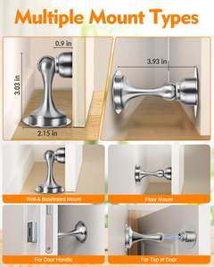 Tope de Puerta Magnético Sin Perforaciones de Acero Inoxidable 304, Retenedor de Bola Magnética para Puerta, Tope de Pared Magnético - Product Image 4