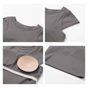 High <strong>Stretch</strong> Tights Quick-Drying Clothes Gym Sport Padded <strong>T</strong> <strong>Shirts</strong> Running Workou Tank Tops Yoga Short Sleeves for <strong>Women</strong> - Product Image 4