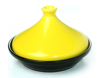 Batterie de cuisine en fonte polie revêtue d'émail pour la maison marmite à tajine marmite à tajine poêle de cuisson avec couvercle en céramique