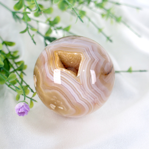 Wholesales Natural Healing <b>Crystal</b> Sphere Hand Polished Geode Agate Flower Agate Sphere Druzy - Product Image 6