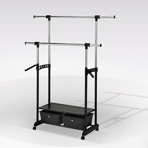 Cintre à double barre H. 168 chromé et noir - Product Image 1