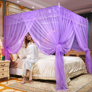 180*200*190Cm Romantique Princesse Reine Taille Double Auvent Tente Maille Broderie Dentelle Plissée Moustiquaire pour Lit - Product Image 5