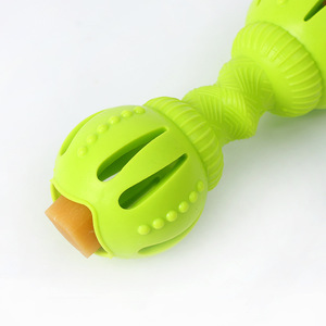 Juguetes de entrenamiento con forma de mancuerna para perros pequeños y medianos, de goma resistente a mordidas, con dispensador de comida, para masticar, aliviar el estrés y limpiar los dientes. - Product Image 5