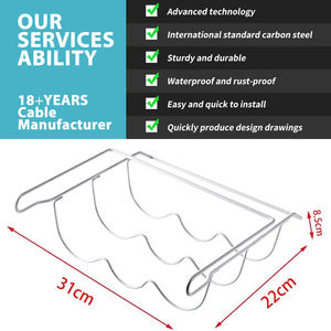 Estante de Metal para Botellas de Vino, Soporte para Nevera, 3 Botellas para Bar, Bebidas y Bebidas, Estante para Cerveza, Almacenamiento en Refrigerador - Product Image 4