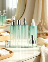 Bouteille en plastique PET de 200 ml en forme de cylindre avec pompe pour lotion, détergent vaisselle, savon liquide pour les mains, gel douche, crème cosmétique