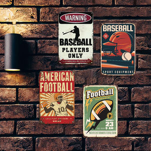 Letrero Metálico Retro de <span class=keywords><strong>Jugadores</strong></span> de Béisbol, Decoración Deportiva de Fútbol Americano para Cuarto de Hombre, Garaje, Placa Decorativa para Pared - Product Image 4