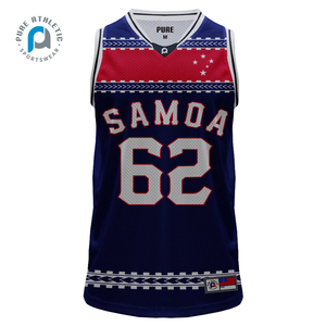 PURE 2024 Samoa Formation TOA Débardeur Sublimation Impression Respirant Jersey Basketball Singlet Chemises Porter - Product Image 3