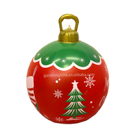 Offre Spéciale – Ballon Gonflable Écologique 23,6 po en PVC Rouge et Vert à Motif de Noël pour Décorations de Jardin, Fêtes à Domicile et Hôtels – Commande Minimale