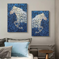 Art mural en porcelaine de cristal avec calligraphie arabe islamique du Ramadan, style Art déco, décoration de salon