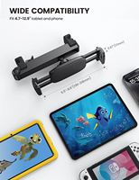Bras d'extension 3-en-1 pour iPad Pro Air Mini pour Galaxy Fire HD 4.7-13 \ "Support pour tablette d'appui-tête de voiture verrouillable pour téléphone portable