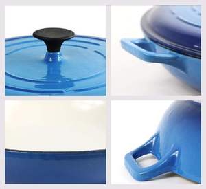 Utensilios de cocina, gran oferta, esmaltado, <span class=keywords><strong>hierro</strong></span> fundido, mariscos, mejillones, olla profunda, Color esmaltados de utensilios de cocina, hornos holandeses con asas dobles - Product Image 6