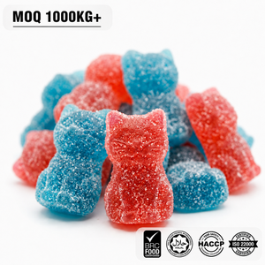 Fabricant de bonbons en gros, bonbons gélifiés en forme de chat 3D, MOQ 1000 kg, commandes en gros, Halal, BRC, personnalisation de la marque propre, OEM - Product Image 1