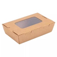 Récipient d'emballage alimentaire jetable Boîte à lunch à emporter en papier kraft à emporter pour salade et nouilles