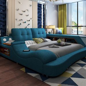 Multi Function Technical Cloth Fabric Bed with Storage Massage Smart Sofa Bed
