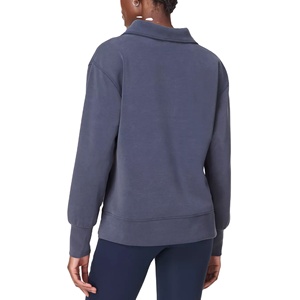 High Quality Custom Women's Breathable Knitted Fleece Crewneck Hoodie Zipper Casual Wholesale Activewear OEM/ODM Embroidered - Product Image 3