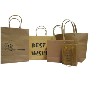 Sac en papier kraft personnalisé avec logo, recyclé, pas cher, pour emporter, avec poignée torsadée - Product Image 3