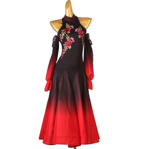Abito da <span class=keywords><strong>ballo</strong></span> moderno con strass, vestito intero da competizione, abito a gonna ampia per valzer, tango, danza latina - Product Image 2