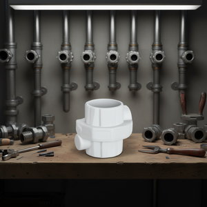 Conector de Unión de PVC de 3/4 Pulgadas con Ranura 972, Accesorios de Tubería Lisos de Foset para Sistemas de Baja Presión, Resistentes a Productos Químicos, Superficie Lisa - Product Image 2