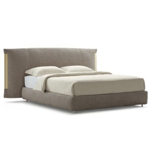 Camas Modernas Italianas de Lujo King Twin Orange, Elegante Cama con Plataforma, Cabecera de Hotel, Diván, Cabecera Suave - Product Image 3