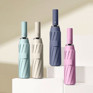 New Custom Portable <b>Windproof</b> Automatic Black Coating Anti Uv Sun and Rain Travel Women Men 12 Ribs Foldable <b>Umbrella</b> With Logo - Product Image 1