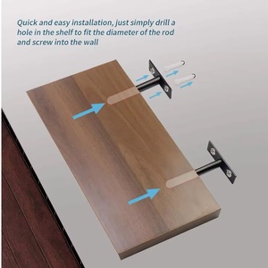 Original Metal L <strong>Shelf</strong> <strong>Brackets</strong> Floating <strong>Shelf</strong> <strong>Bracket</strong> Invisible Wall Mount for Home Office Improvement - Product Image 3