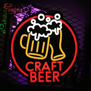 Sinal de néon de cerveja com letras de néon LED acrílico personalizado para bar e festas com desenho grátis