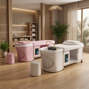 Hair salon semi-reclining hair care chair hair care salon head massage height adjustment reclining and folding beauty - Product Image 4