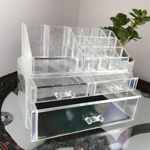 יוקרה זהב יווניות תיבת אחסון איפור אקריליק ברור איפור עבור תכשיטים שפתון קוסמטיקה פרימיום - Product Image 1