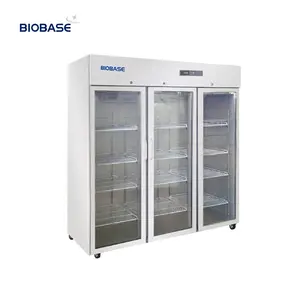 BIOBASE工厂冰柜12pcs货架1500L大容量双门2 ~ 8度医院实验室冰箱