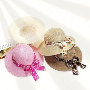 New Style Raffia Ladies Fishing Sun Visor Summer <b>Hats</b> Women Raffia <b>Straw</b> Beach <b>Hat</b> Ribbon - Product Image 2