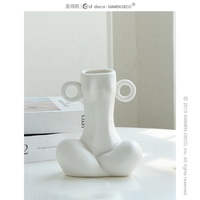 Vase à fleurs en céramique style Morandi, art moderne, arrangement de fleurs, mobilier de maison minimaliste, décoration pour la maison, salon