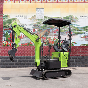 Mini-excavatrice sur chenilles Somate jaune/verte certifiée CE, moteur EURO5 EPA Koop, boîte de vitesses contrôlée par PLC, moteur, rayon de braquage court - Product Image 3