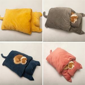 Cordero invierno lindo gato saco de dormir extraíble lavable cálido semicerrado edredón mascotas perros todas las estaciones tejido gato cama de pared - Product Image 3