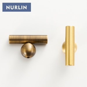 Nurlin laiton boule ronde pied armoire boutons 4 tailles longue porte tirer t-bars Protection antioxydante poignée de meubles - Product Image 5