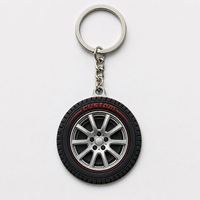 Porte-clés personnalisés en gros en forme de pneu, avec logo de marque, pour clubs automobiles, souvenirs de course automobile et véhicules
