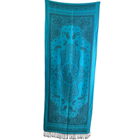 Vente en gros de haute qualité couleurs claires rose bleu gris blanc Paisley Jacquard Viscose Pashmina foulards Hijab pour femmes pour le printemps