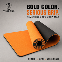 Tapete de Yoga Plegable de Doble Color TPE, Antideslizante, Ideal para Viajes, para Yoga al Aire Libre, Venta al Por Mayor de Fábrica, Marca Yugaland
