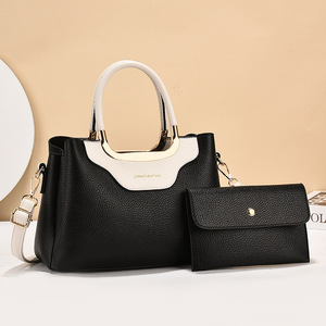 <b>Sequin</b> Leather 2 Pieces Shoulder <b>Bags</b> Set Luxury Designer Women's Handbags Come With a Wallet - Product Image 2