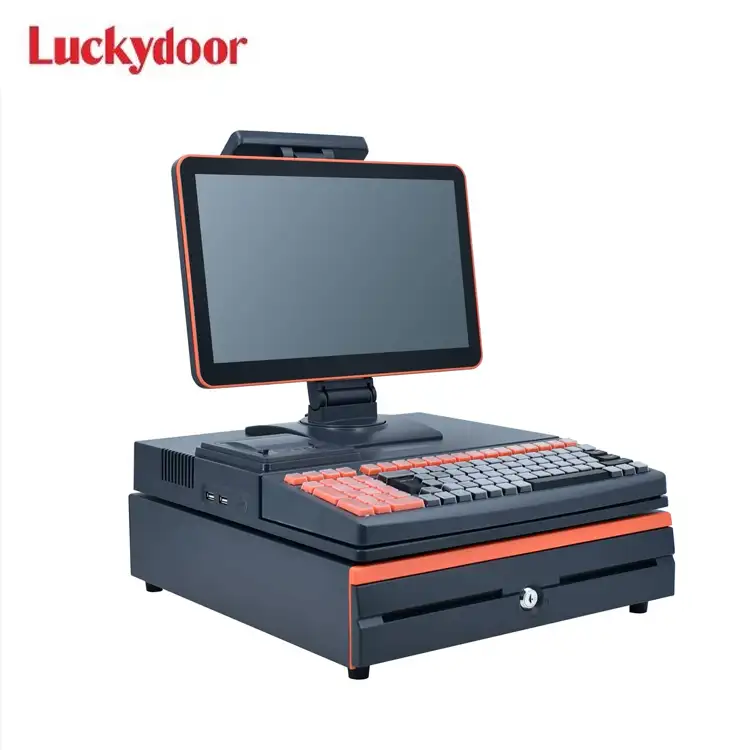Luckydoo S6 مطعم التجزئة الصراف الفواتير آلة POS نظام ترتيب ماكينة صرف مع نقاط البيع الالكترونية جهاز تسجيل النقود